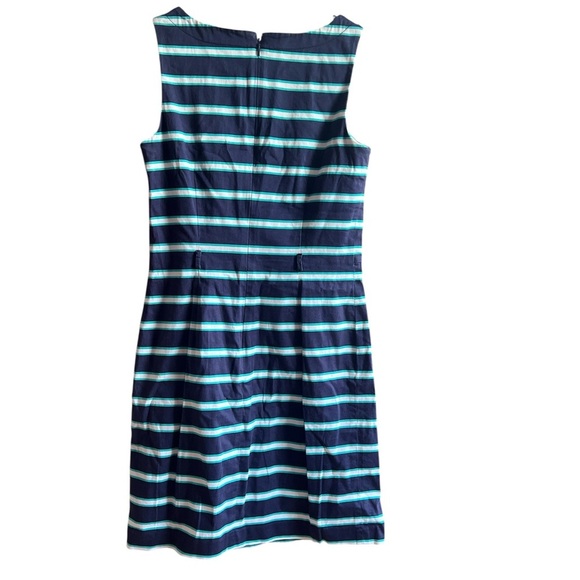 Tommy Hilfiger Blue & White Striped Sleeveless Sheath Dress - Size 2, Midi - Picture 2 of 7